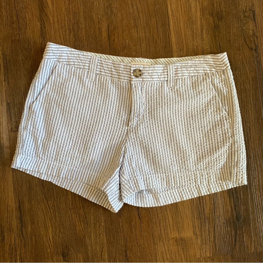 Merona Seersucker Gray Striped 100% Cotton Shorts